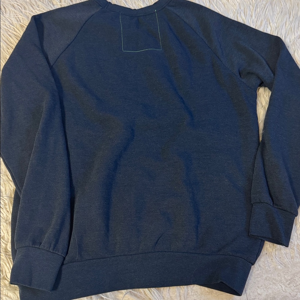Aviator Nation charcoal Crewneck Sweater with Multicolor Logo NWOT-size M - Picture 4 of 4